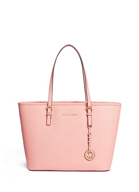 michael kors jet set top zip tote soft pink|michael kors carryall.